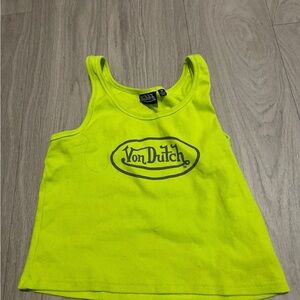Von Dutch Neon Yellow Tank Top